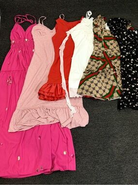 Mixed Summer Dresses Lot - Pink, Red, White, Beige, Black